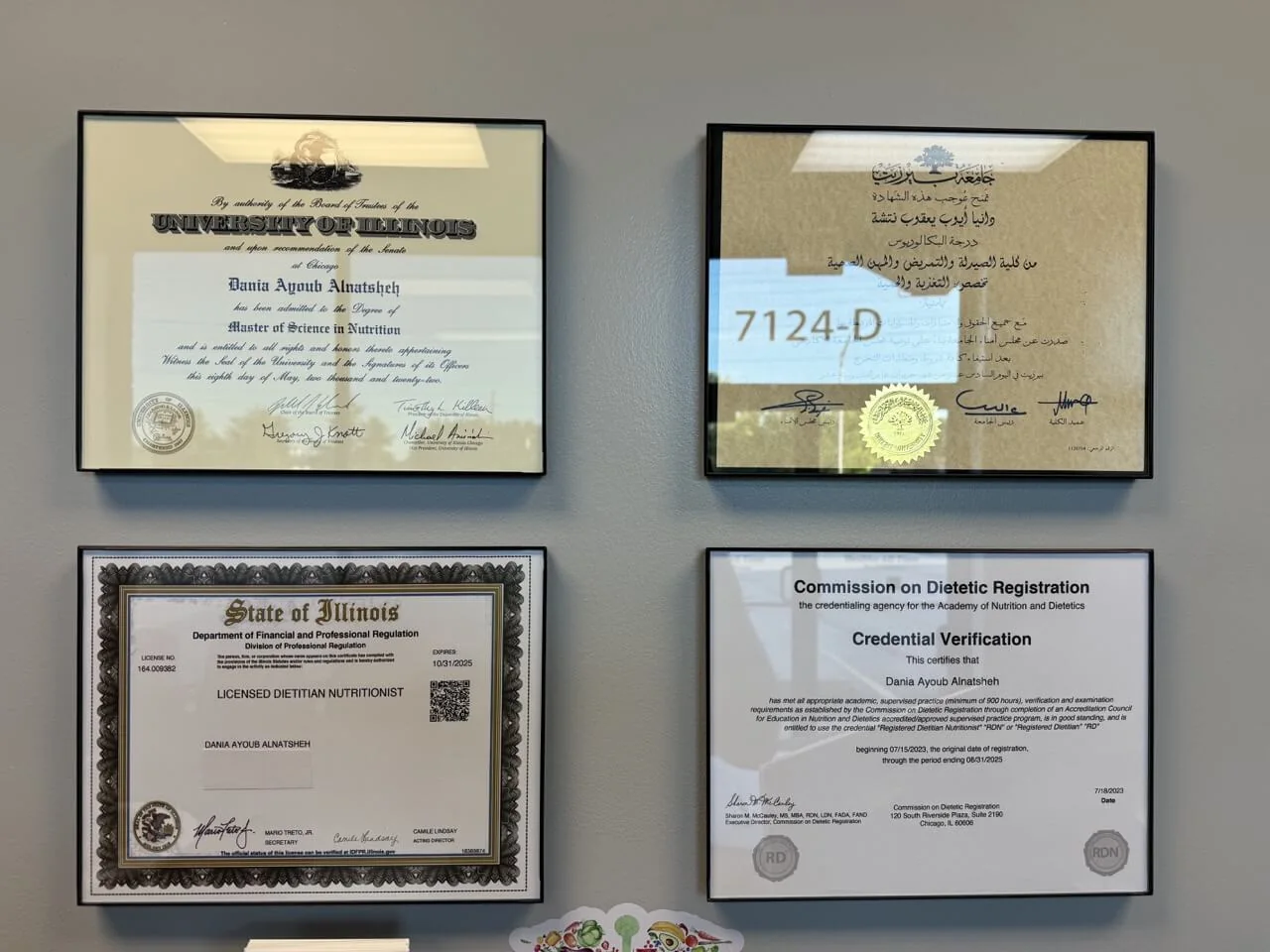Healthy All Time Nutrition licenses and certifications