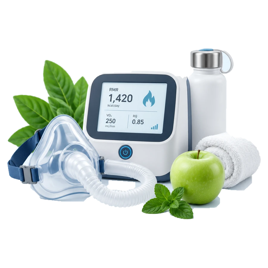 Illustration of resting metabolic rate testing equipment